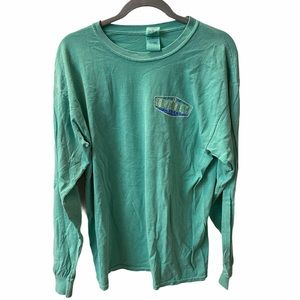 Quebec Canada teal long sleeve shirt
